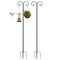 2x Metal Double Shepherds Hooks Adjustable Height Outdoor Garden Pole Hangers